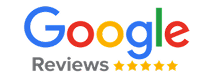 Google Reviews Logo mit fünf Sternen, ideal für Bewertungen und Kundenfeedback anzeigen.
